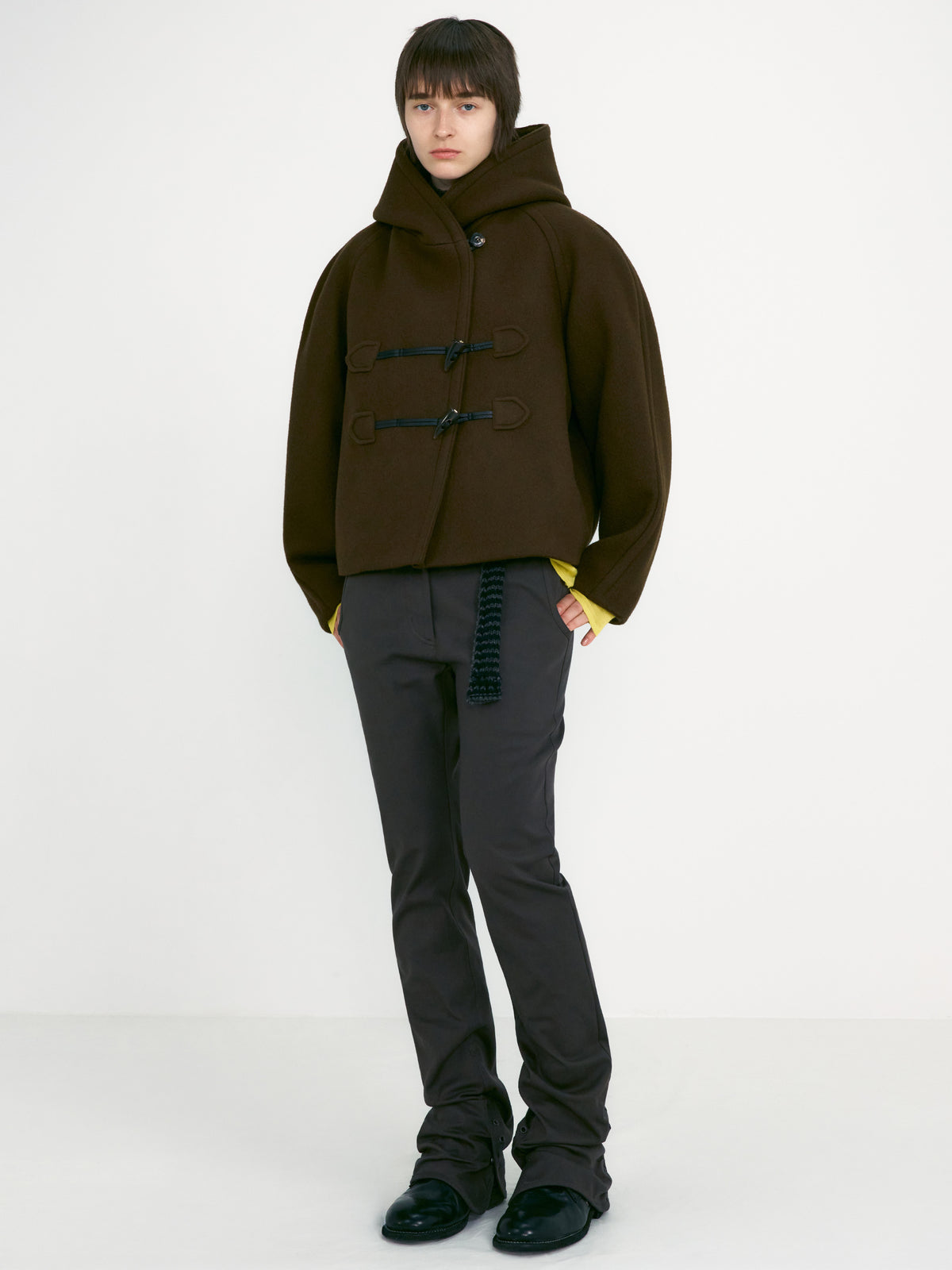 Low Classic Duffle Short Coat Khaki Brown