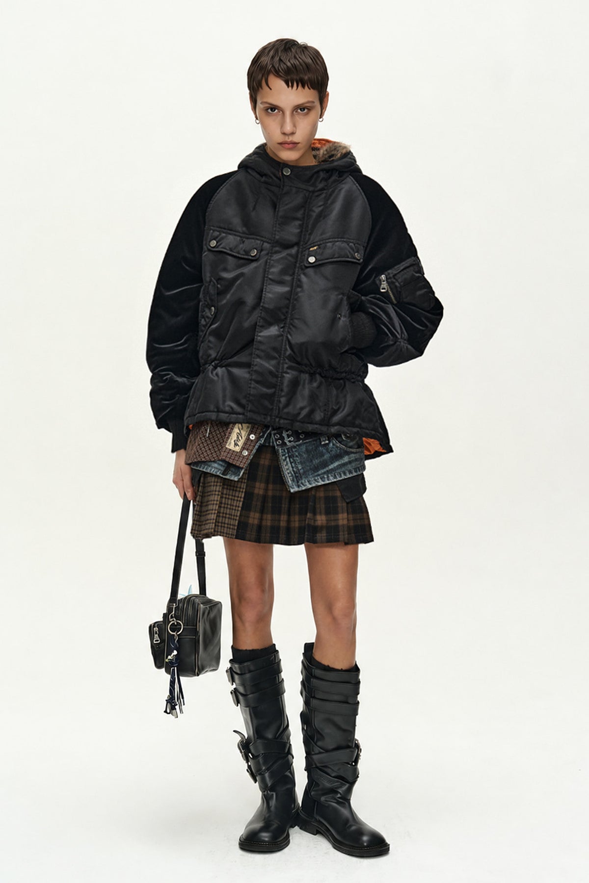 Andersson Bell Utility Hooded Puffer Peplum Jacket