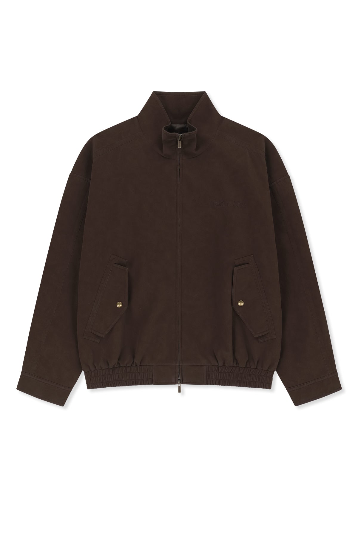 Matinkim Small Logo Faux Suede High Neck Jumper IN Brown