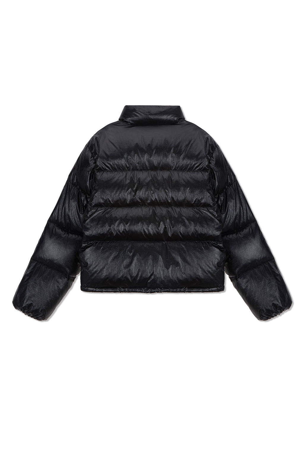 [matinkim] SMALL LOGO VOLUME DOWN JUMPER FOR WOMEN IN BLACK