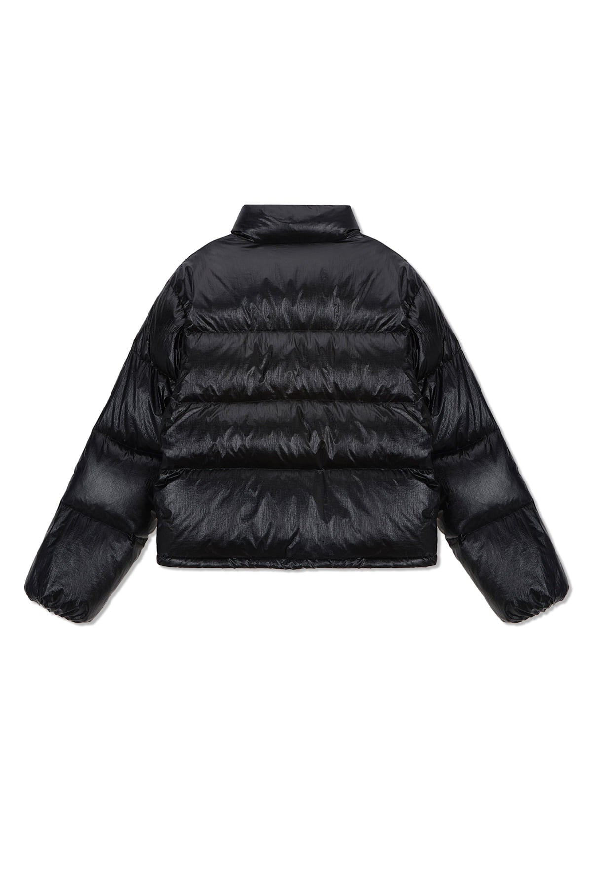 [matinkim] SMALL LOGO VOLUME DOWN JUMPER FOR WOMEN IN BLACK