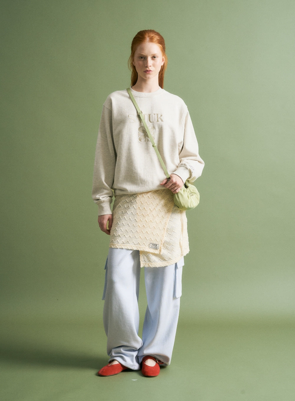 [satur] (W) Crochet Layered Skirt - Cream