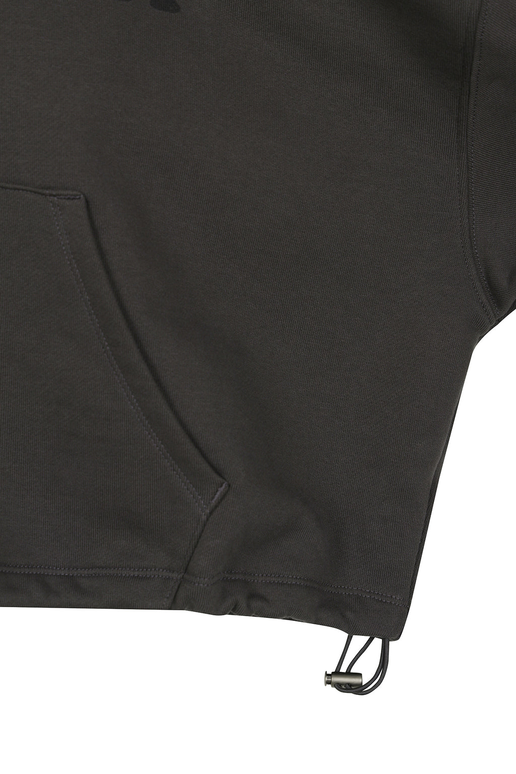 [matinkim] GRAFFITI ARTWORK CROP HOODY ZIP UP IN CHARCOAL