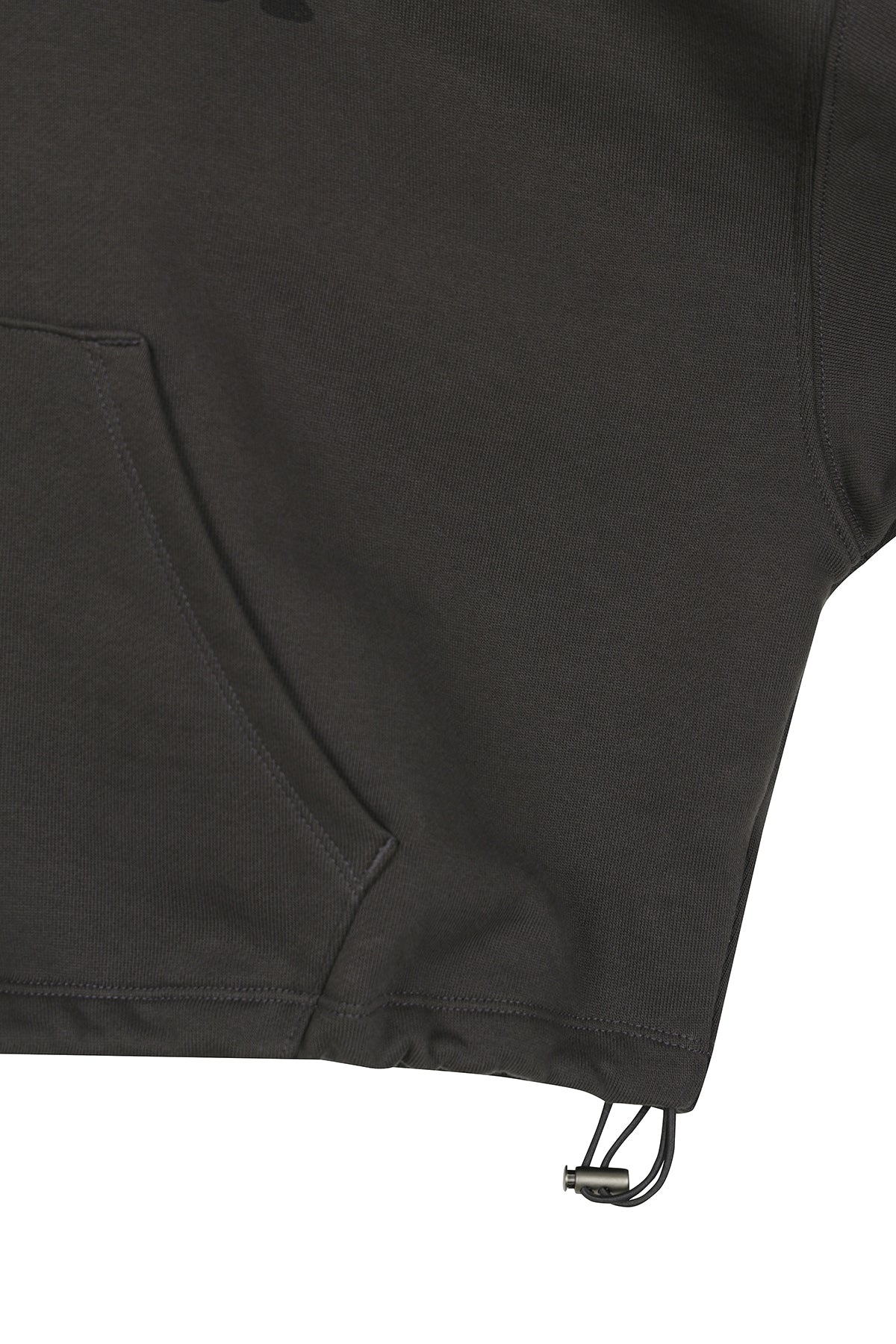 [matinkim] GRAFFITI ARTWORK CROP HOODY ZIP UP IN CHARCOAL