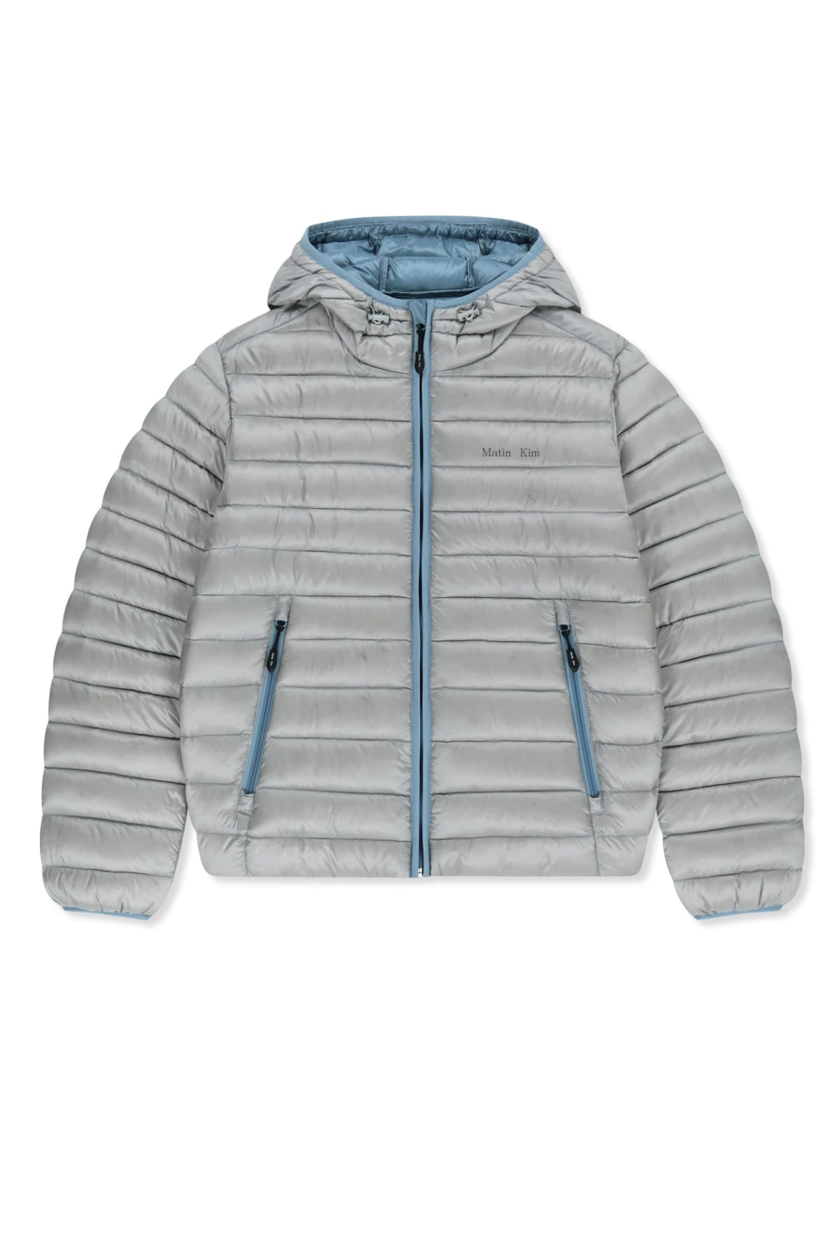 Matinkim Contrast Trim Light Down Hoody Jumper IN Light Grey