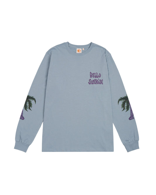 HS x Hank Palm Tree LS Tee_Blue Gray