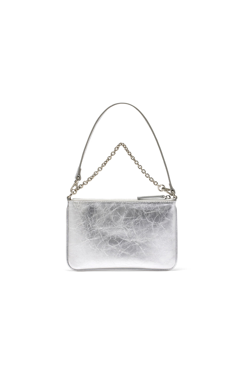 [matinkim] GLOSSY LEATHER MICRO BAG IN SILVER