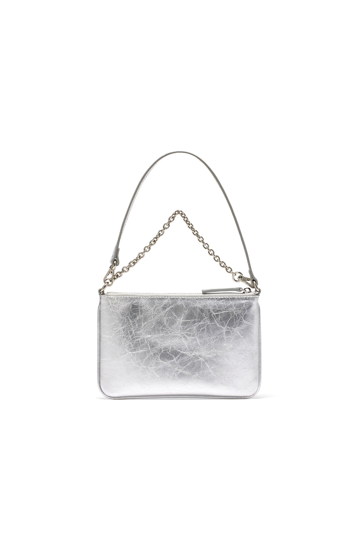 [matinkim] GLOSSY LEATHER MICRO BAG IN SILVER