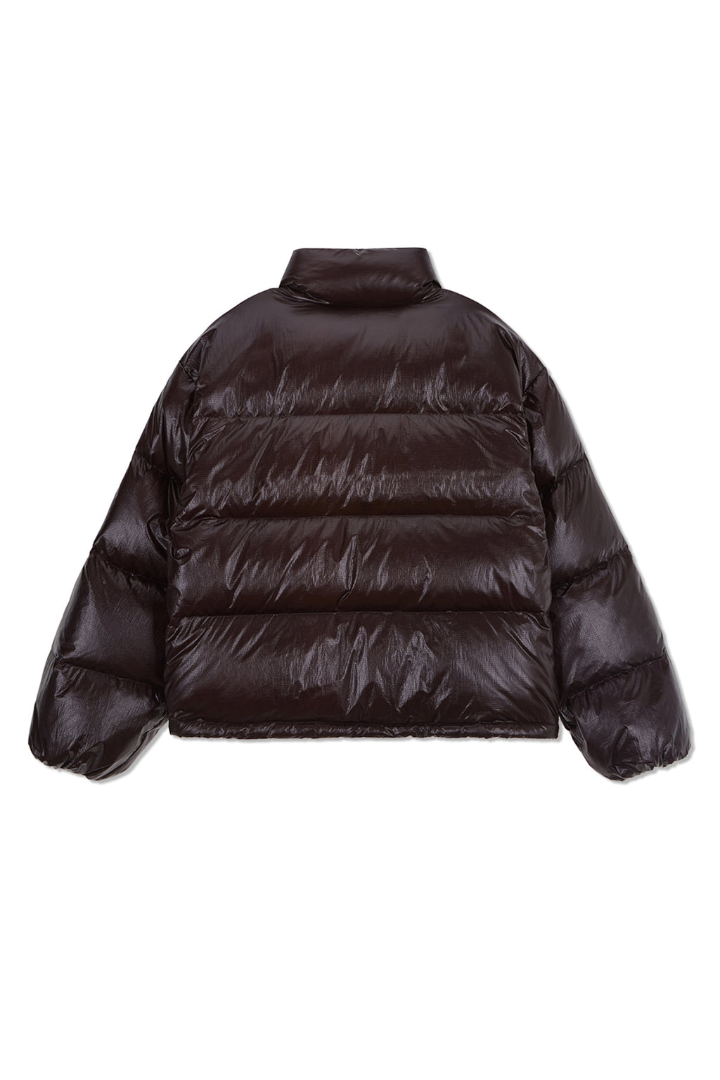 [matinkim] SMALL LOGO VOLUME DOWN JUMPER FOR MEN IN DARK BROWN