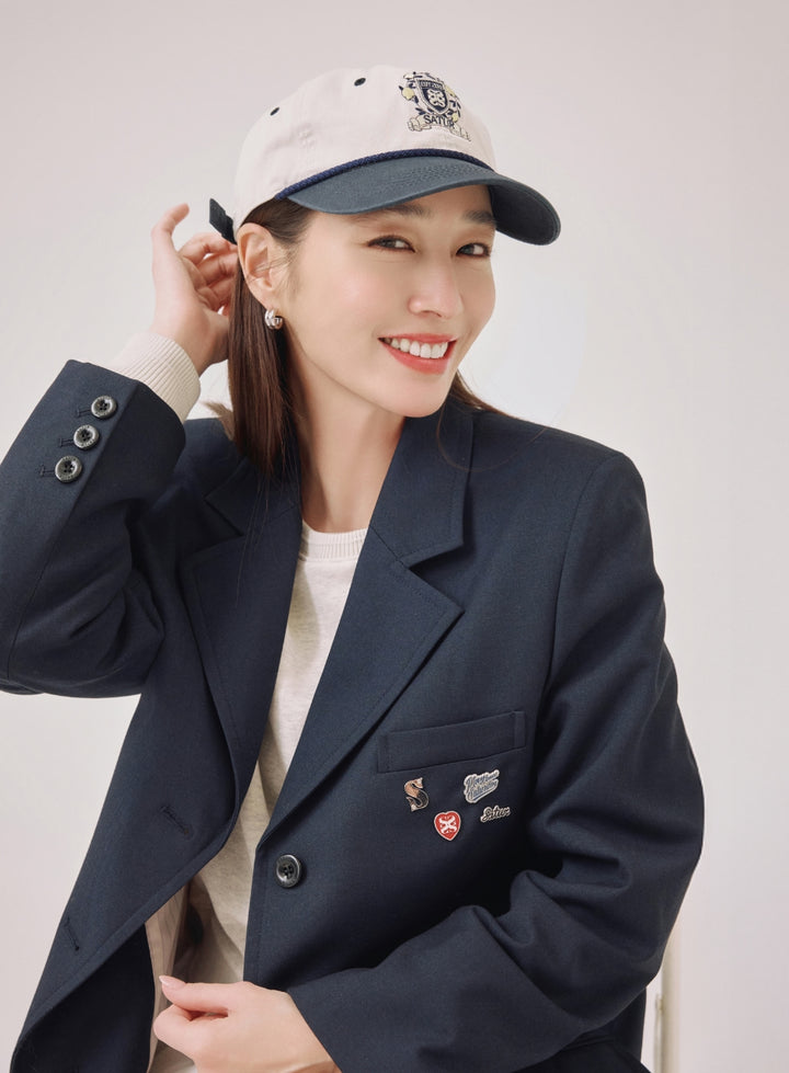 Satur 3-Button Single Blazer - Navy