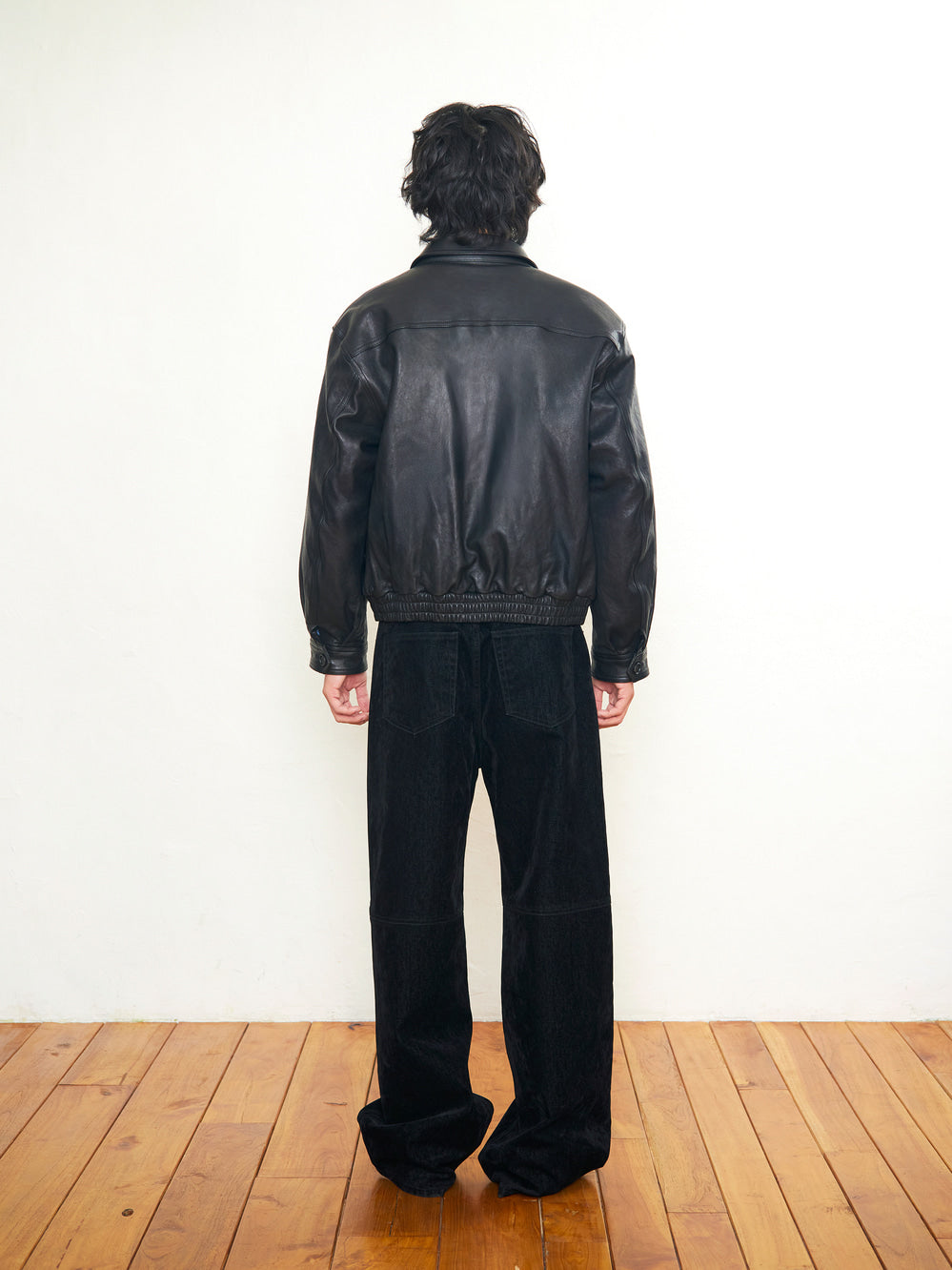 [Low Classic] Lambskin Leather Harrington Jacket_Black