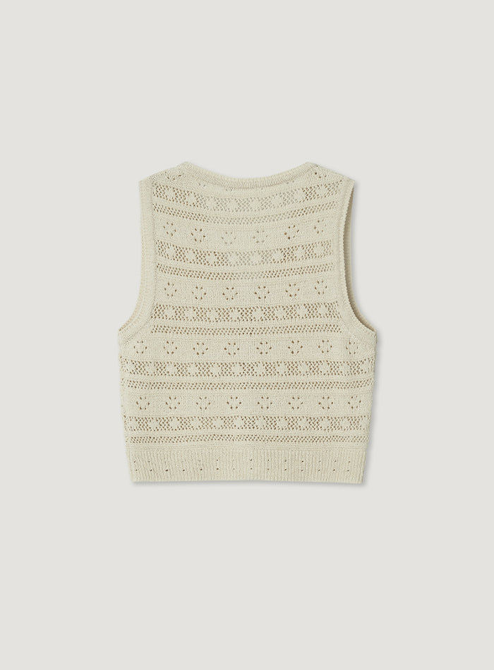 Mango Maniplease Elmo Knit Vest Natural