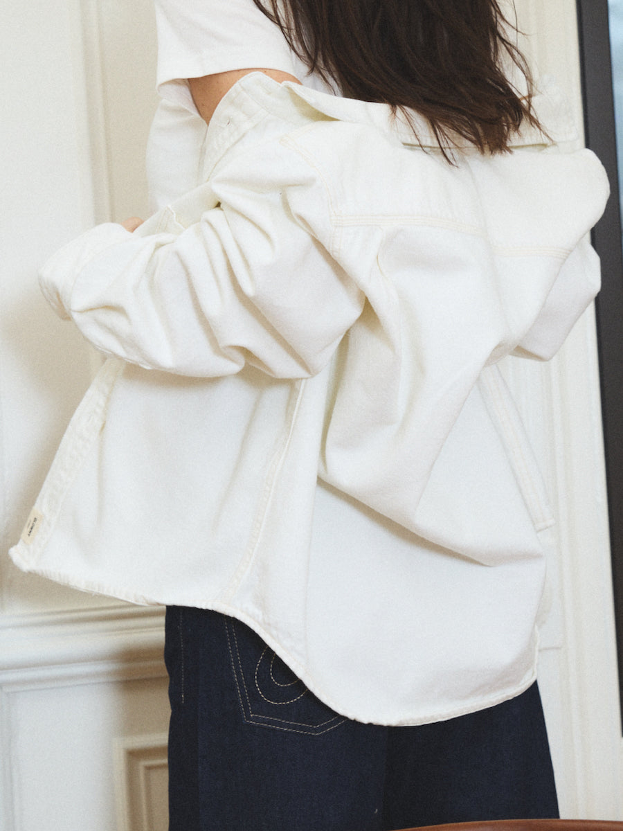 GLOWNY G Classic Cotton Twill Shirt (White)