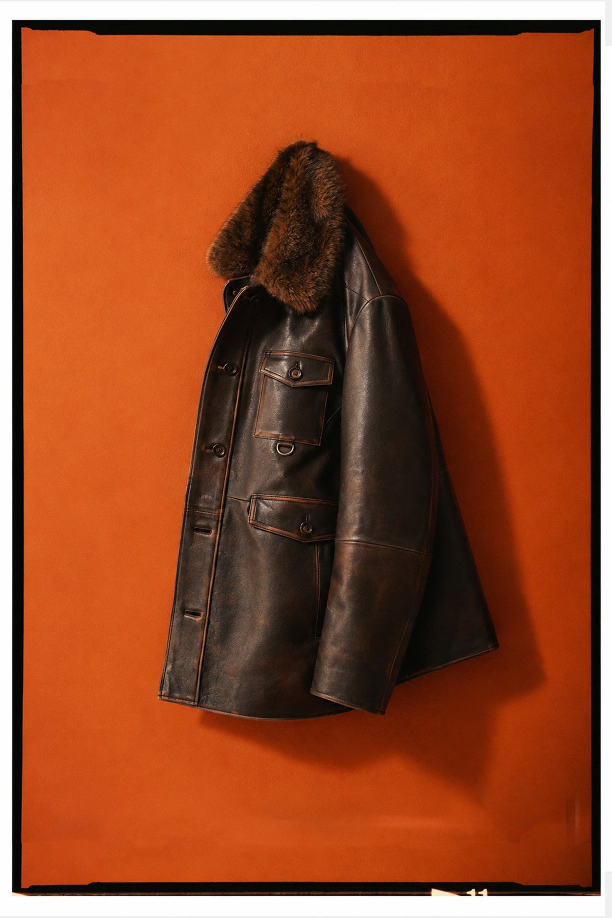Andersson Bell Fur Collar Field Leather Jacket