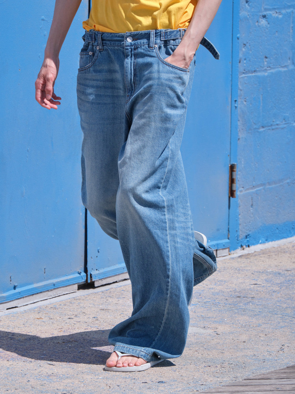 Low Classic Airy Oversized Jeans Mid Blue