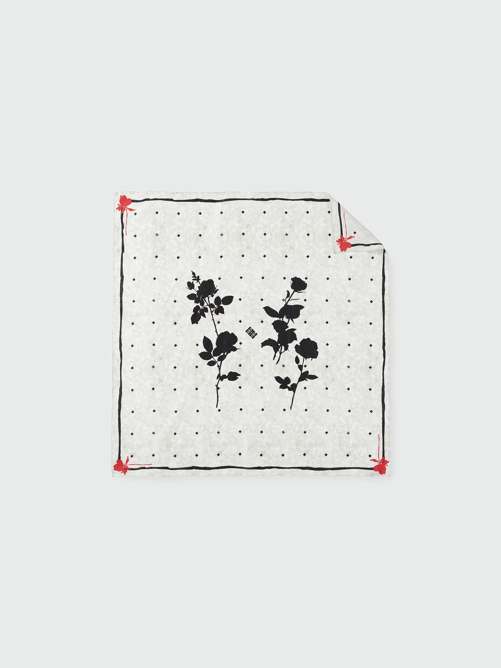 EENK Rose Printing Silk Scarf - Ivory
