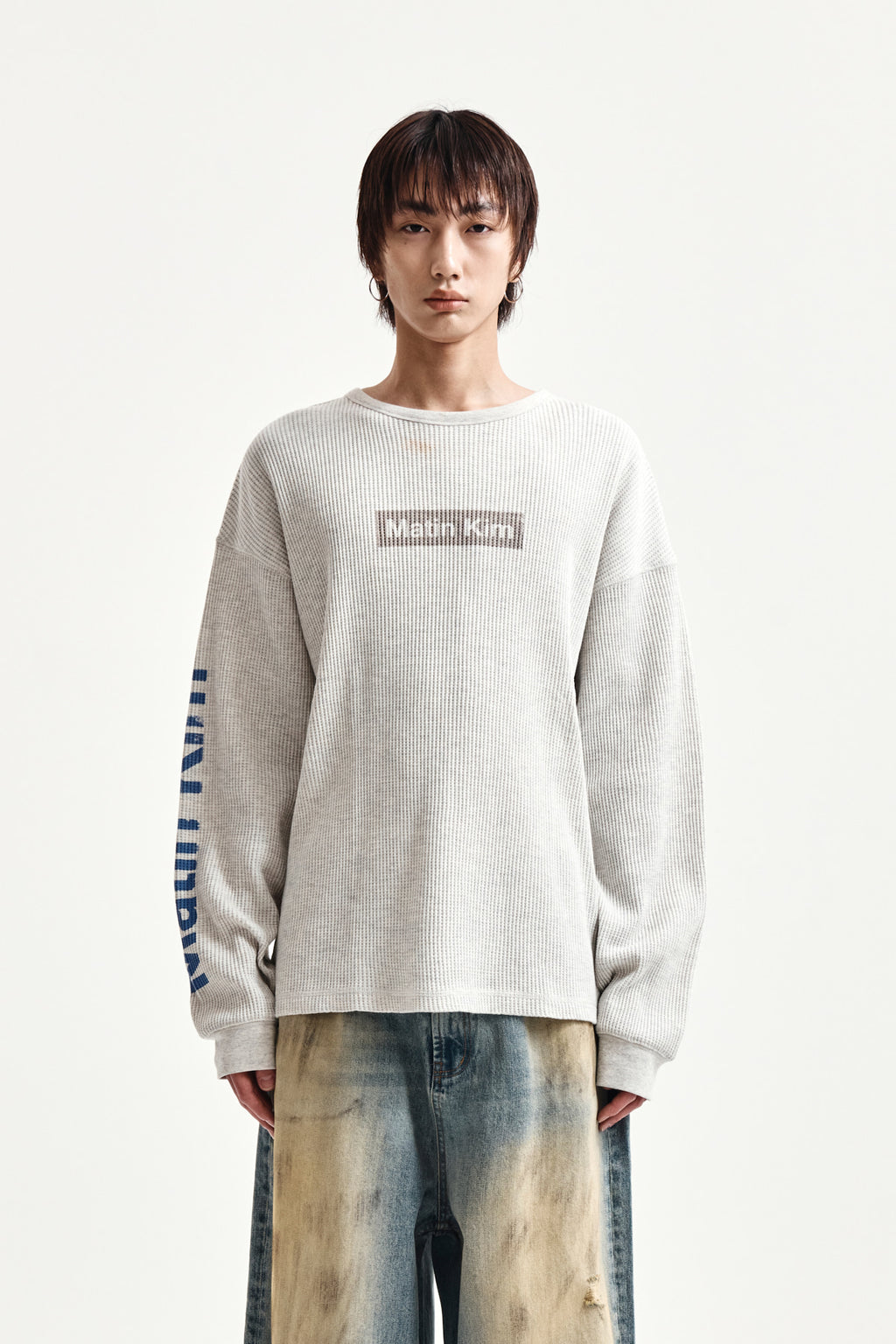 Matinkim Sleeve Logo Waffle Top For Men IN Ivory