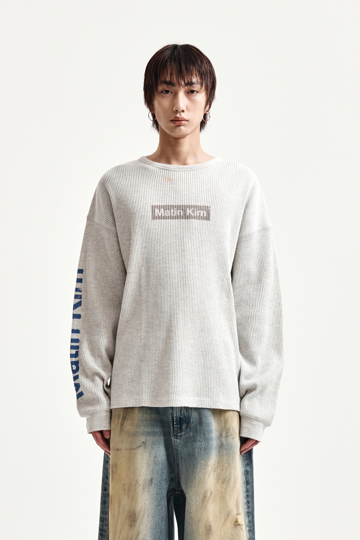 Matinkim Sleeve Logo Waffle Top For Men IN Ivory