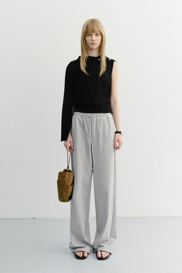 Dunst Summer Wide Jogger Pants Melange Grey
