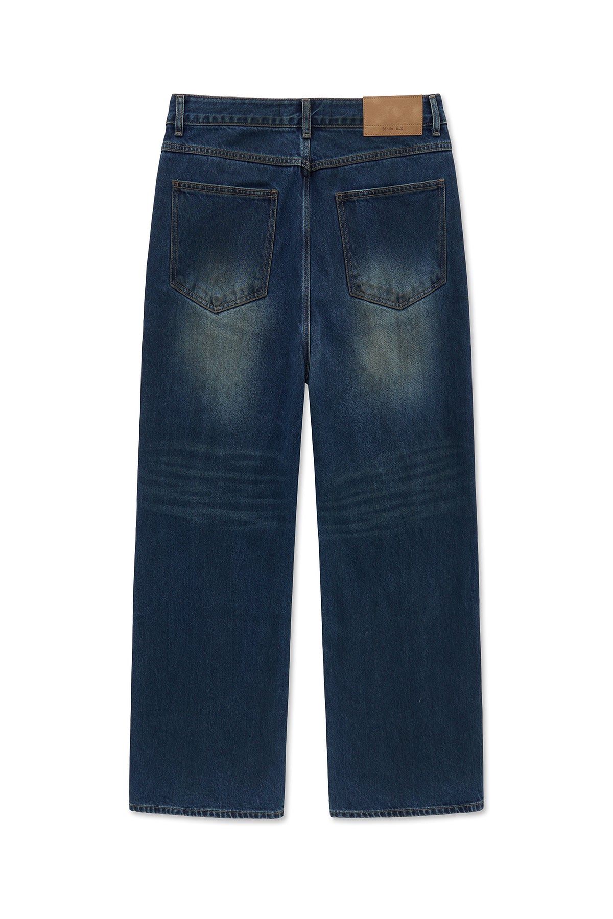 [matinkim] DIRTY WASHED DENIM PANTS FOR MEN IN BLUE