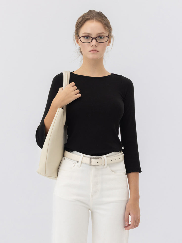GLOWNY 3/4 Soft Wave Tee (Black)