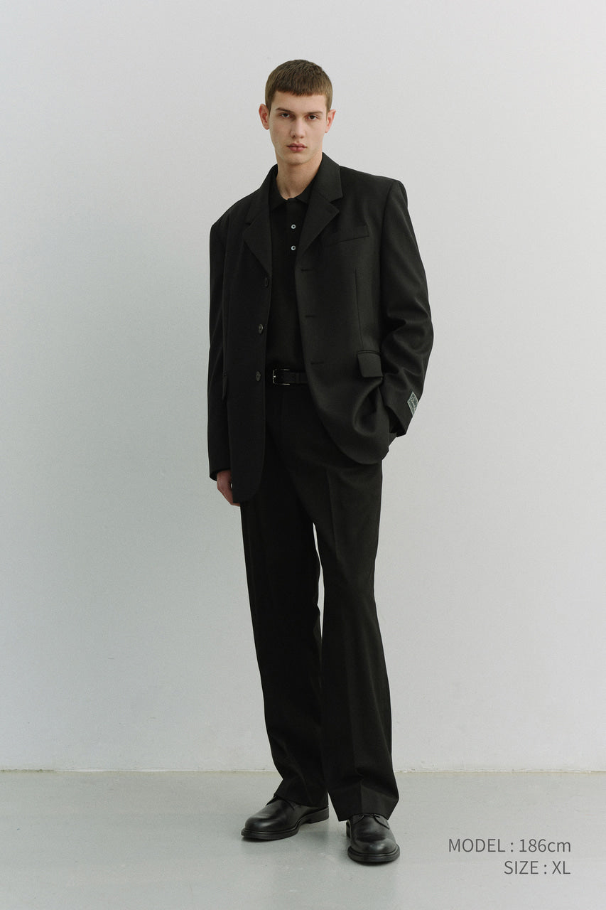 Dunst Unisex 3 Button Wool Blazer Black