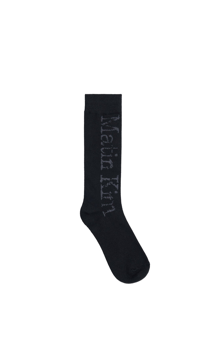 Matinkim Cracked Logo Jacquard Socks IN Black