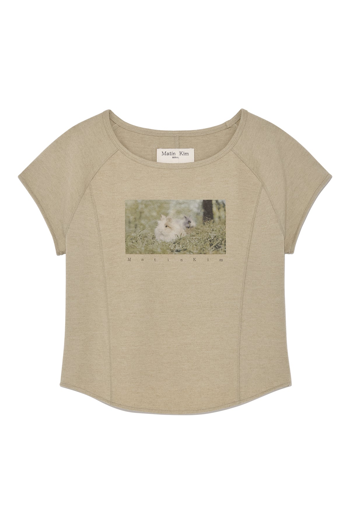 Matinkim Rabbit Printing Raglan Slim Top IN Beige