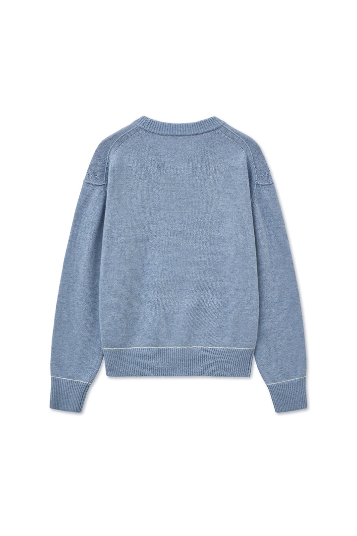 Matinkim Color Trim Line Logo Pullover IN Light Blue