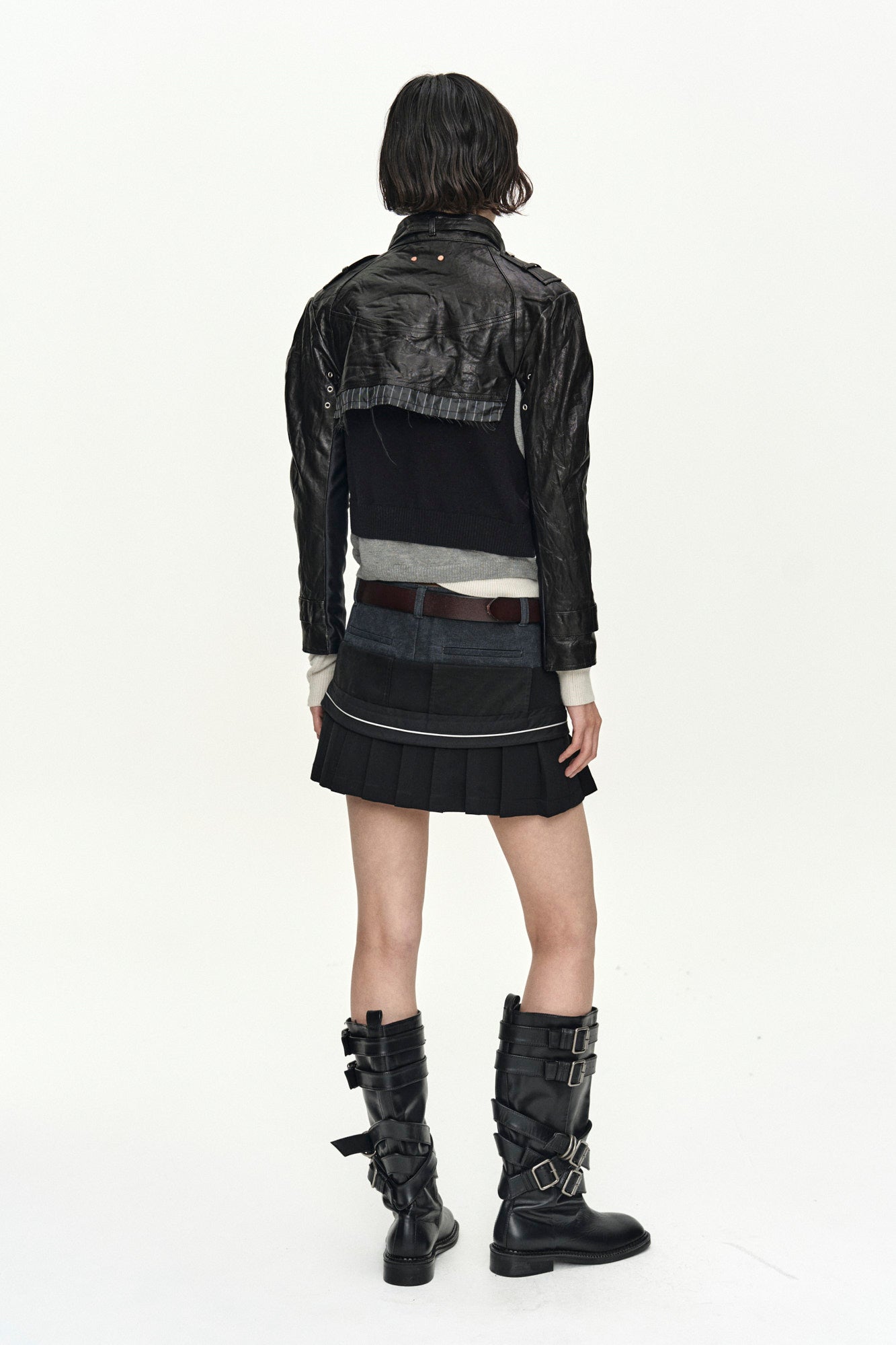 Andersson Bell Cut-Out Shrunken Racing Leather Jacket
