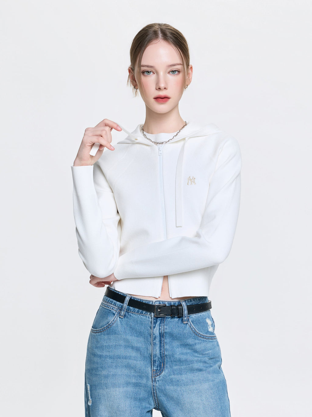 [MLB] Women's Basic Hoodie Zip-Up Cardigan