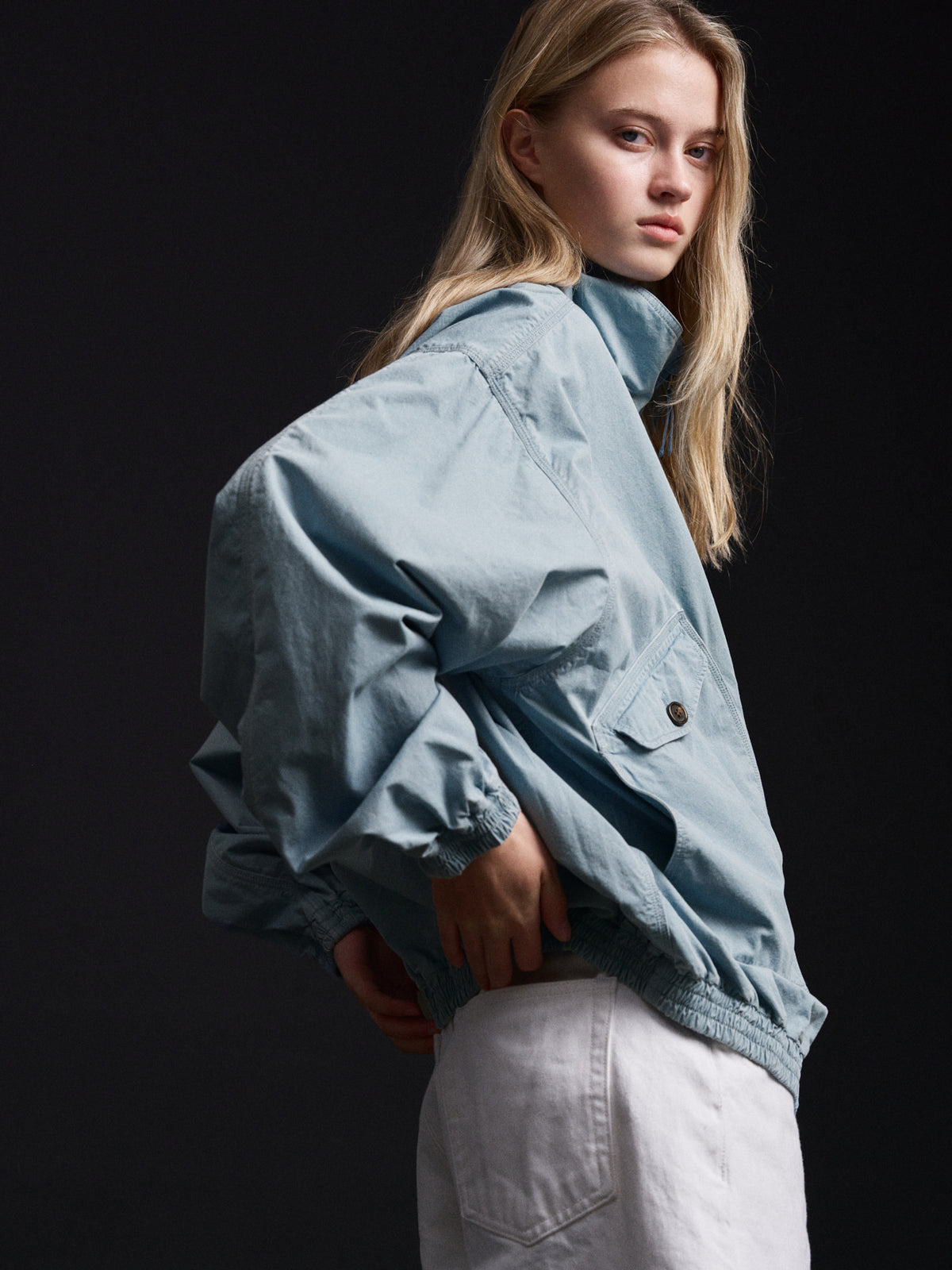 Facade Pattern Washed Cotton Blue