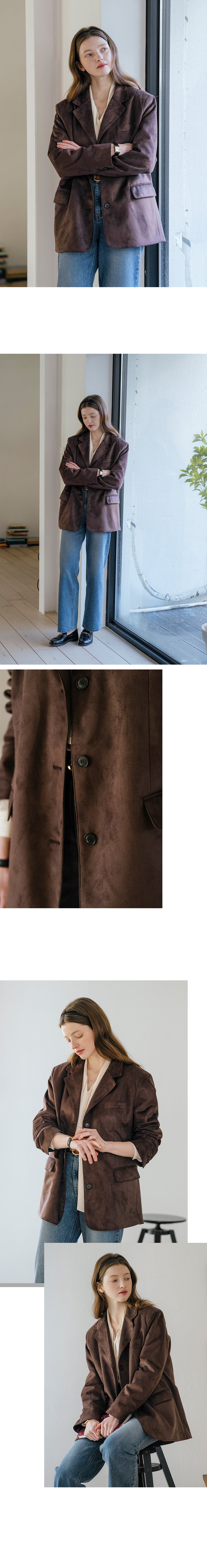 Tillidie All brush suede jacket Dark Brown