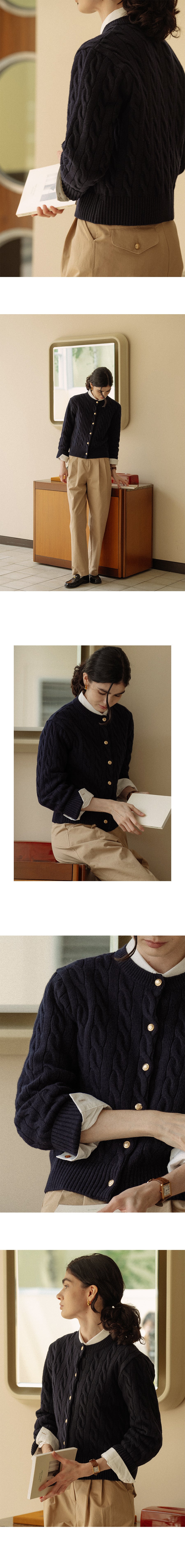 Tillidie Nina cashmere cardigan Navy
