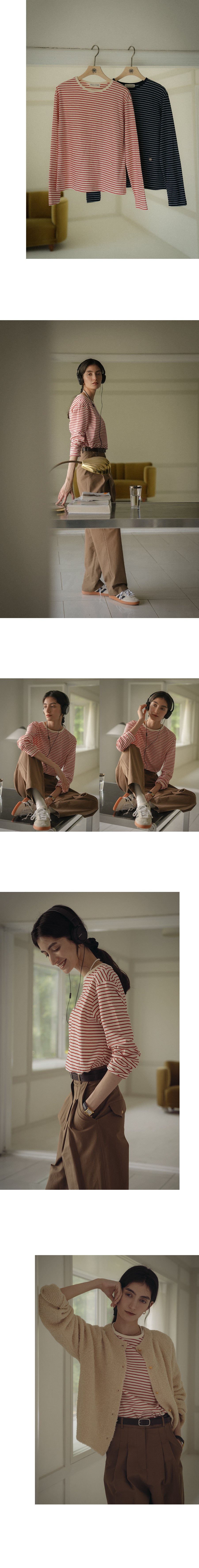 Tillidie Stripe soft touch T-shirt Red
