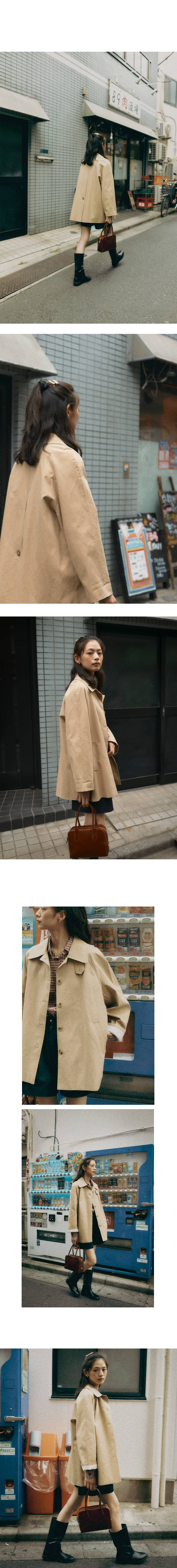 Tillidie Mac half trench coat Deep beige