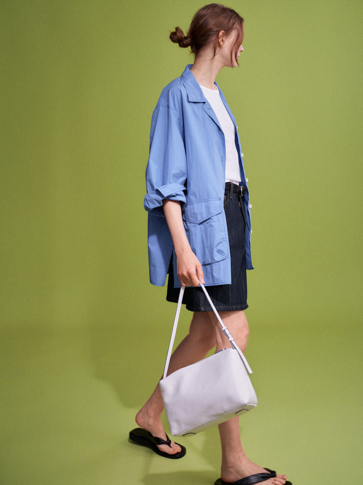 Facade Pattern Vintage Wayne Bag fog white
