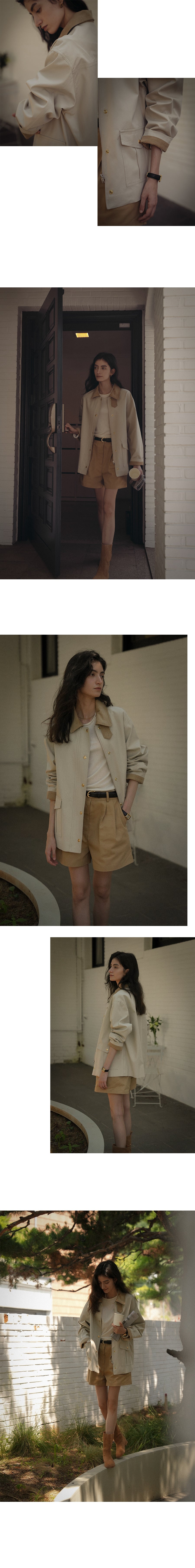 Tillidie Coloring collar point utility jacket Light beige