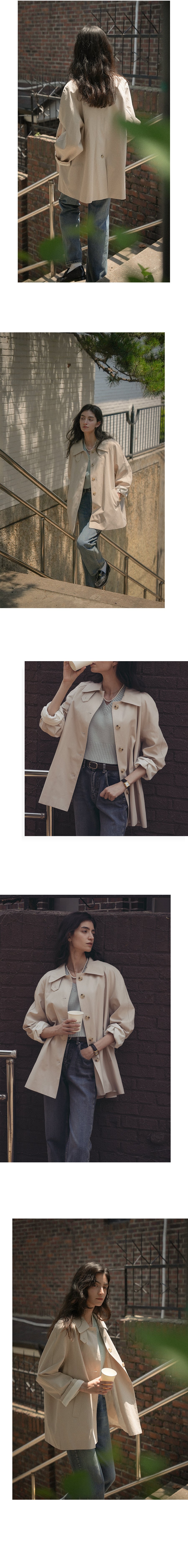 Tillidie Mac half trench coat Light beige