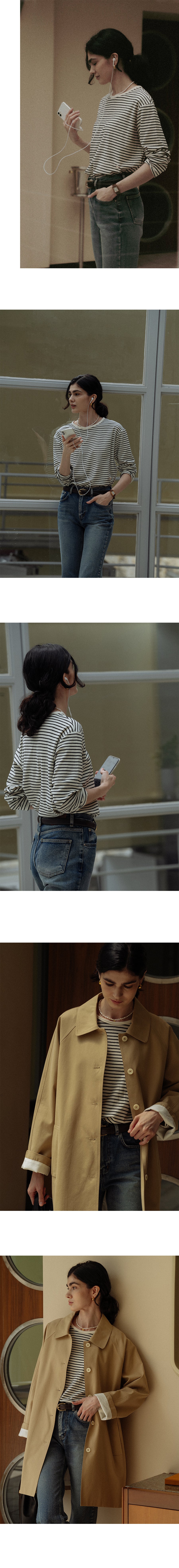 Tillidie Stripe soft touch T-shirt Ivory
