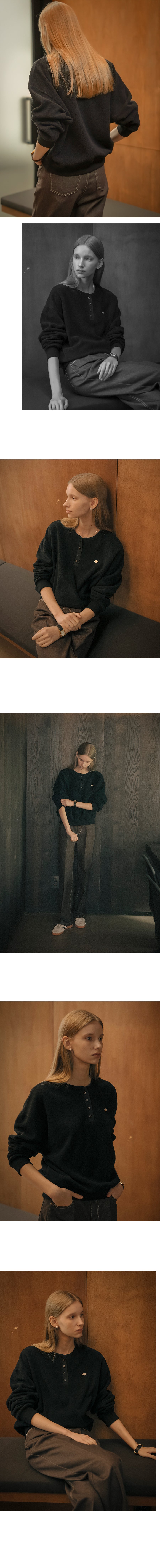 Tillidie Owen henry neck fleece t-shirt Black