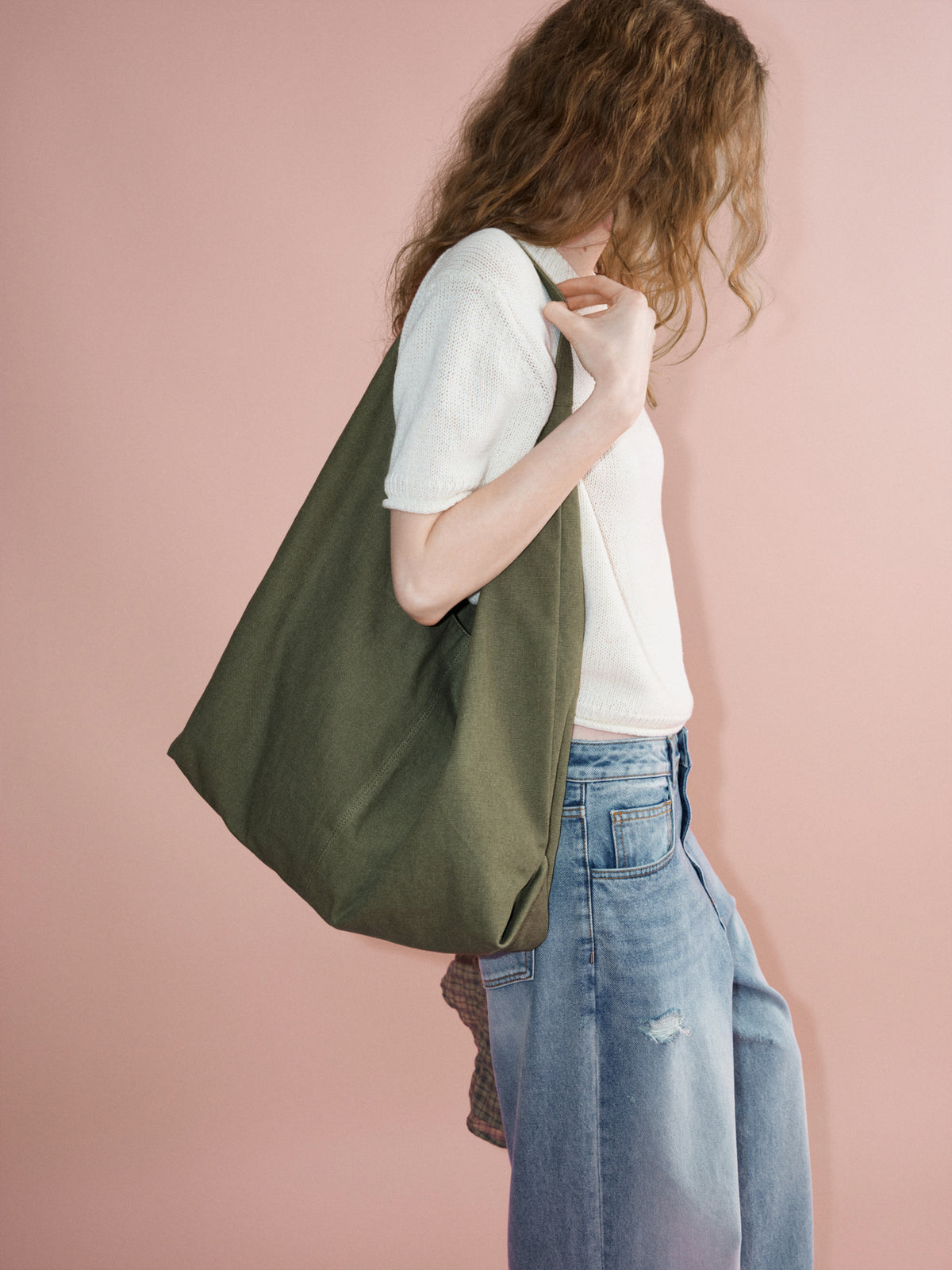 Facade Pattern Cotton Scone Big Bag khaki