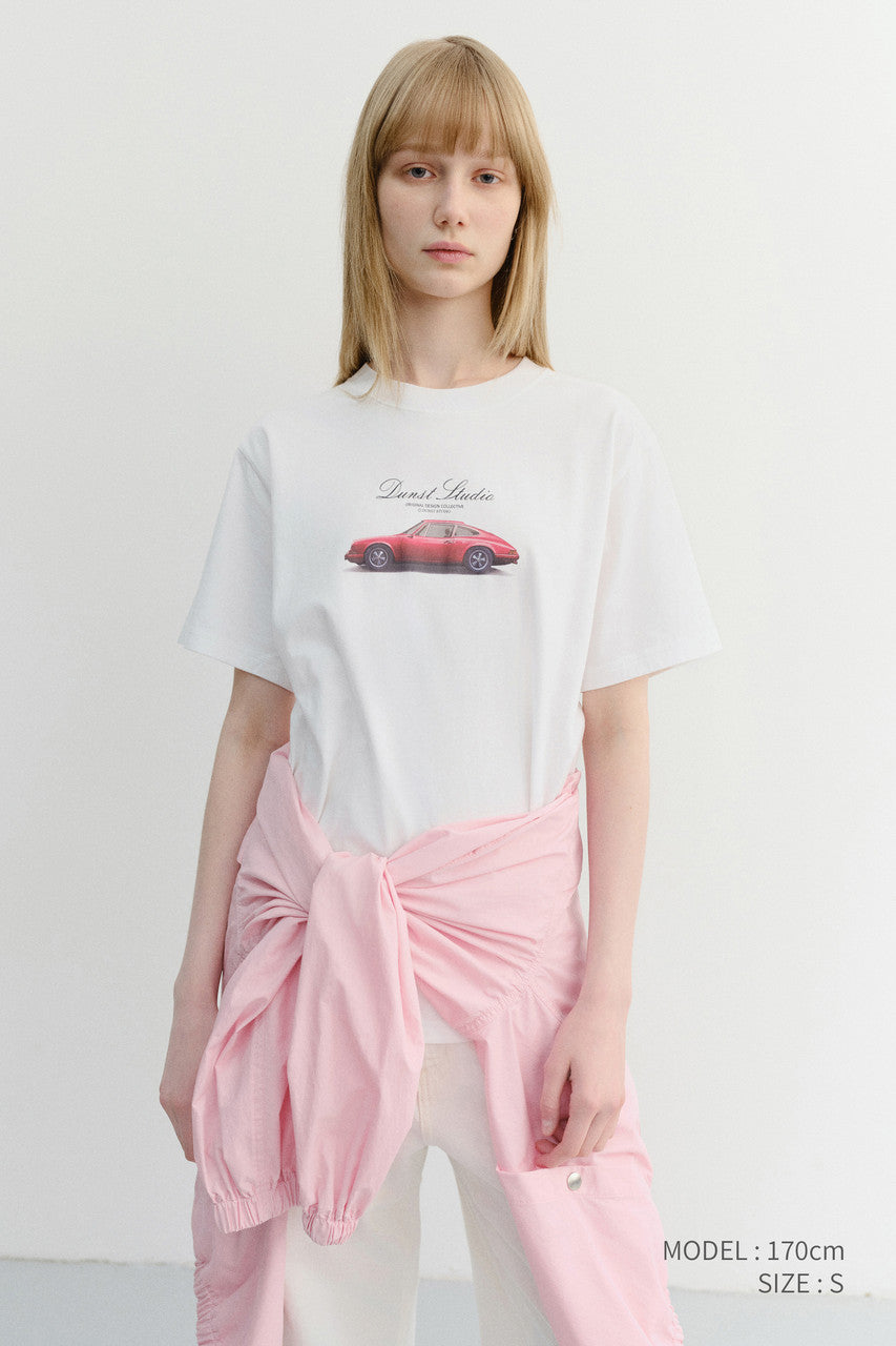 Dunst Unisex Summer Holiday Car T-Shirt Off White