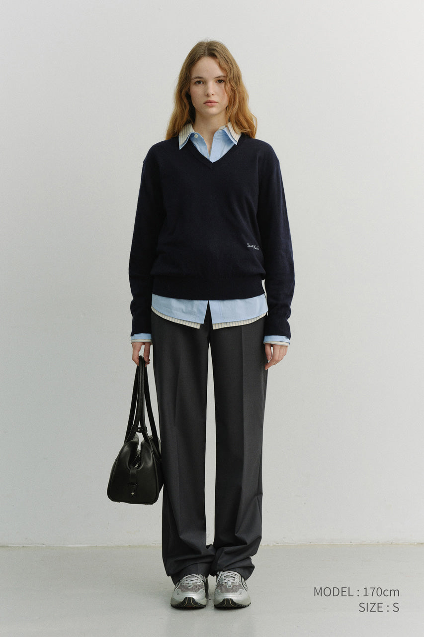 Dunst Unisex Soft V-Neck Sweater French Navy