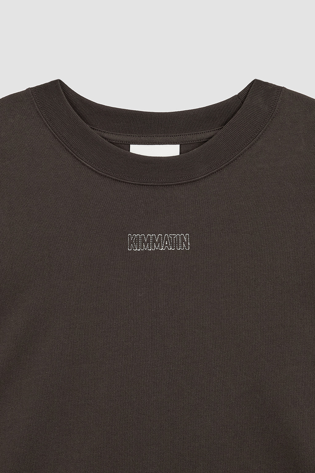 [matinkim] Logo Embroidery Oversize Top IN Brown