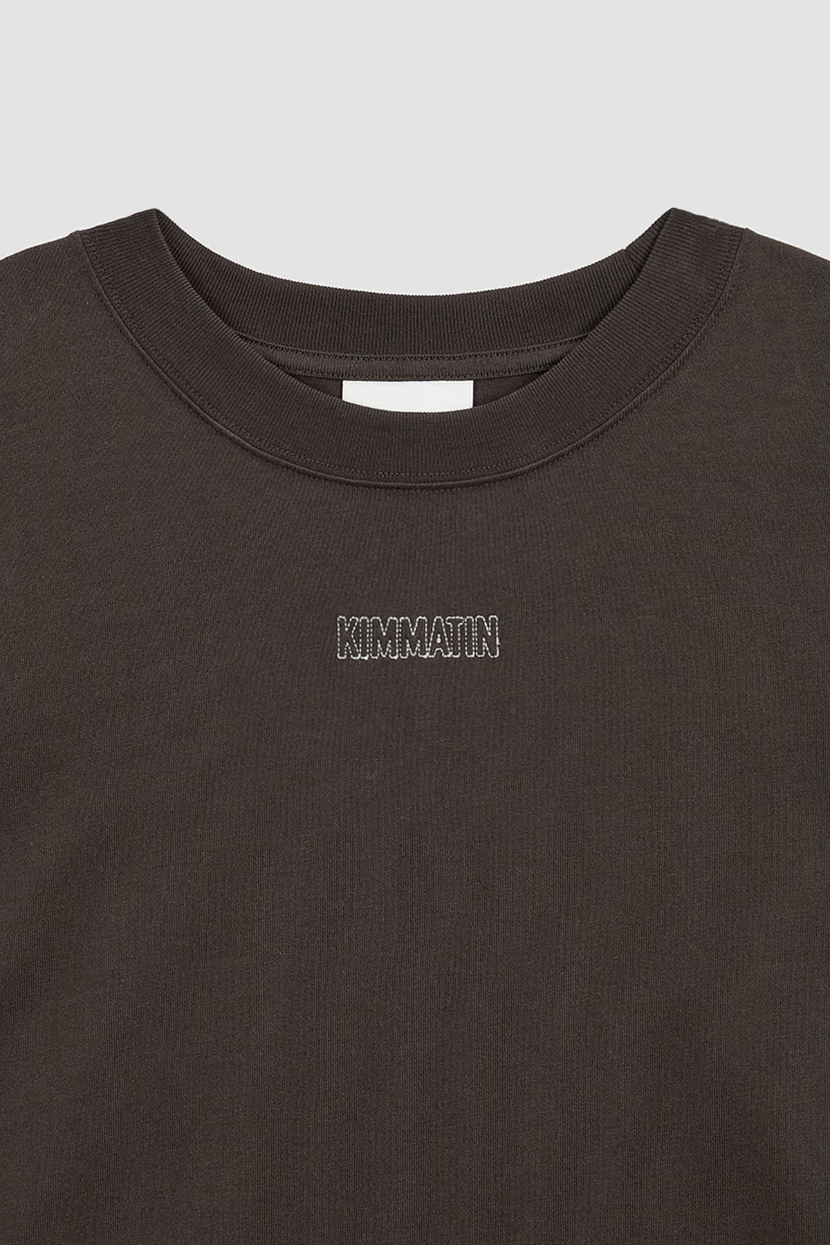 [matinkim] Logo Embroidery Oversize Top IN Brown