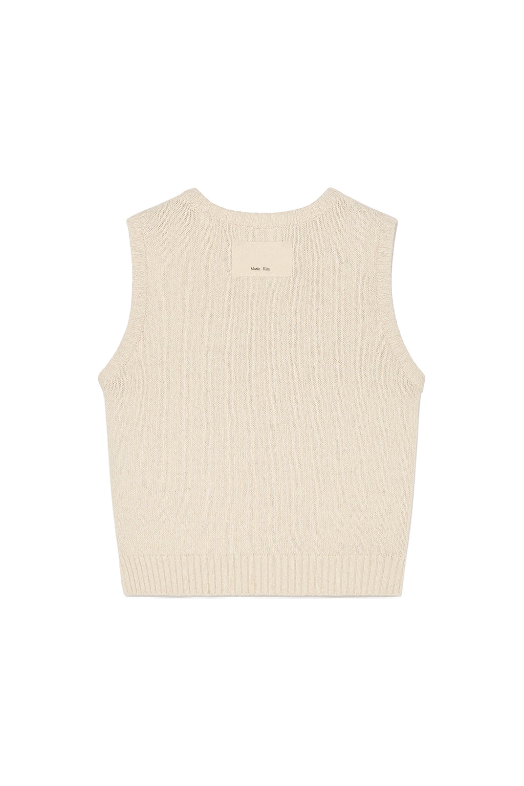 [matinkim] BIG LOGO PRINTING KNIT VEST IN BEIGE