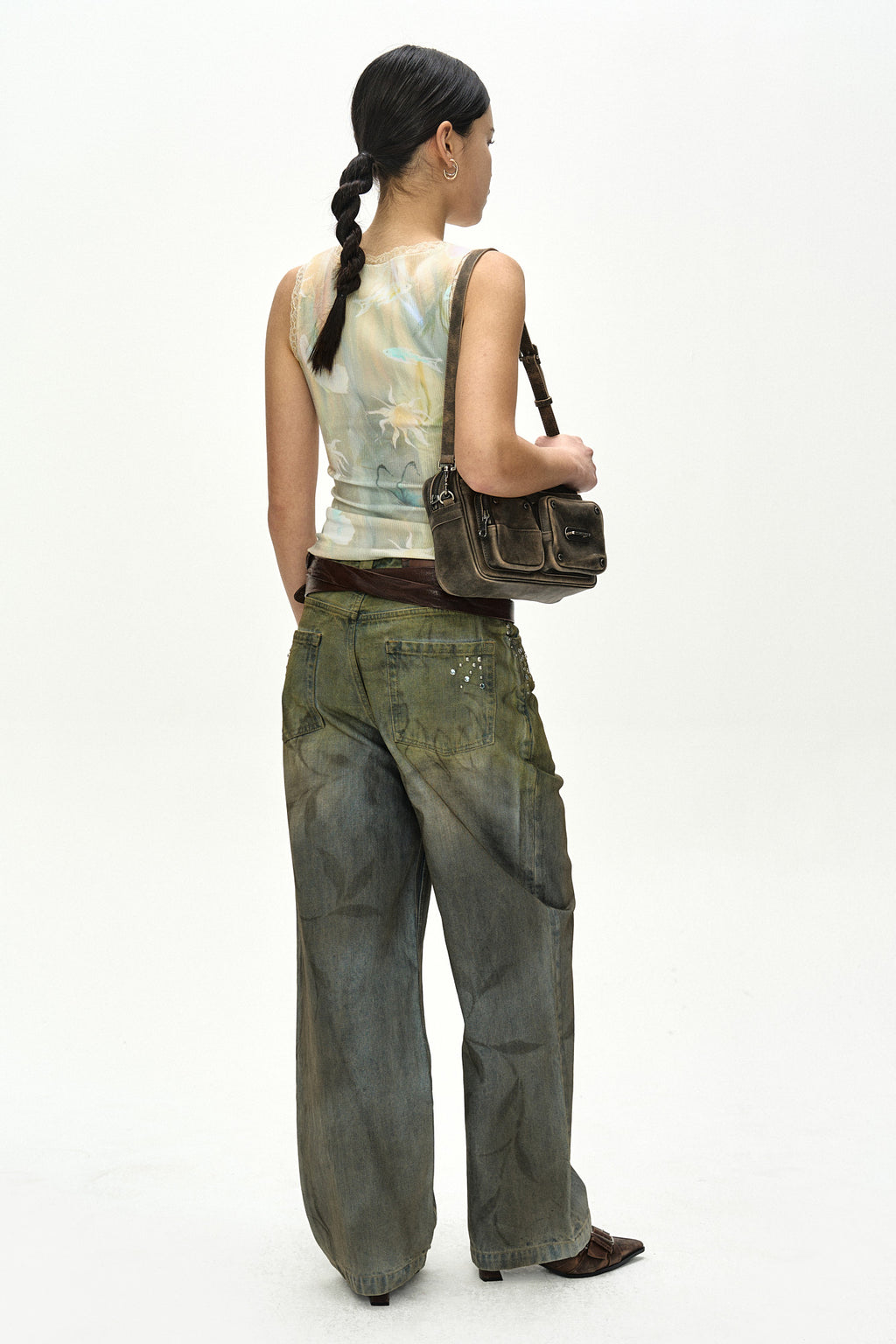 Andersson Bell Fish & Butterfly Lace Embroidered Tank Top