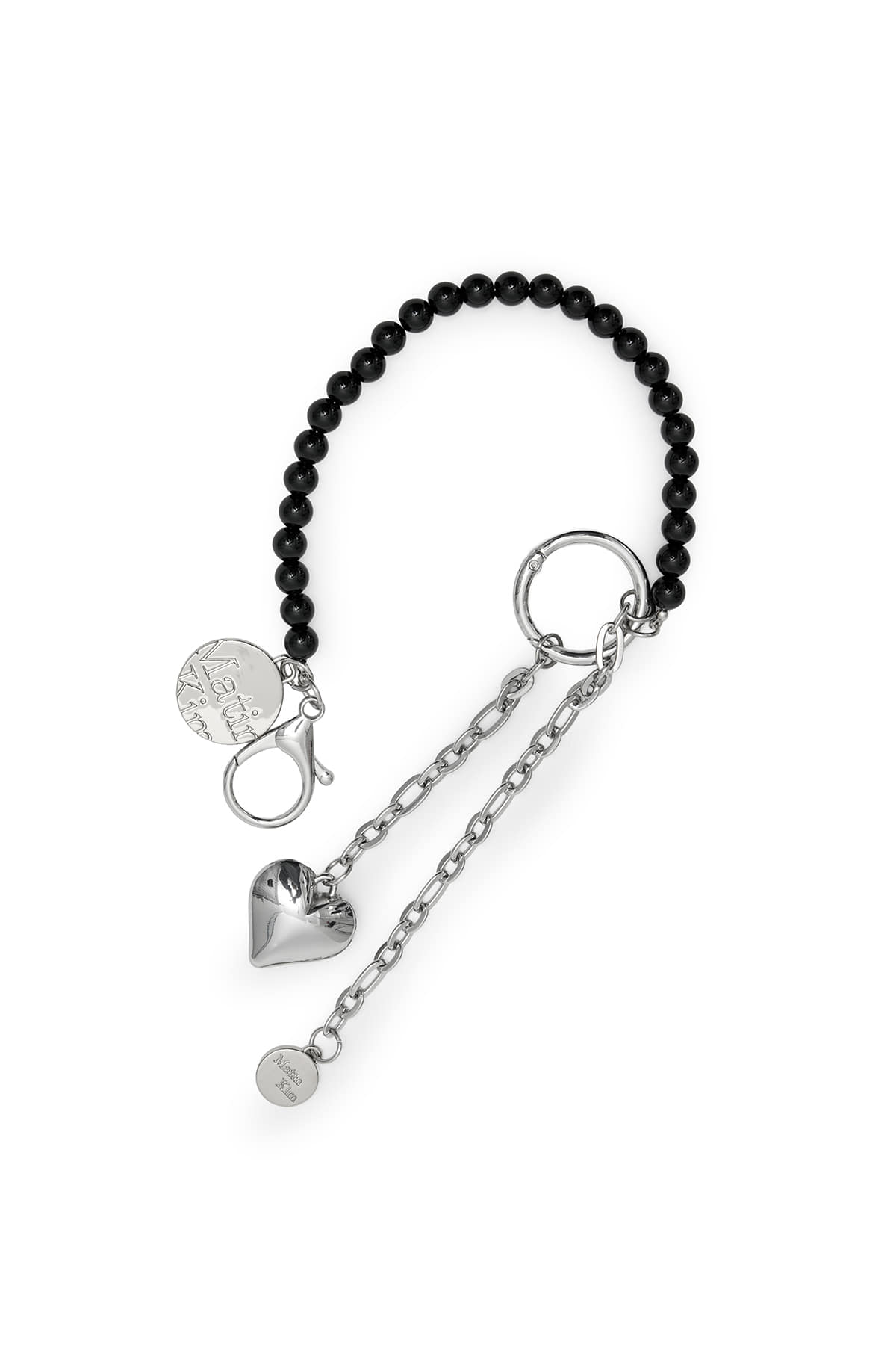 Matinkim Matin Heart Charm Keyring IN Black