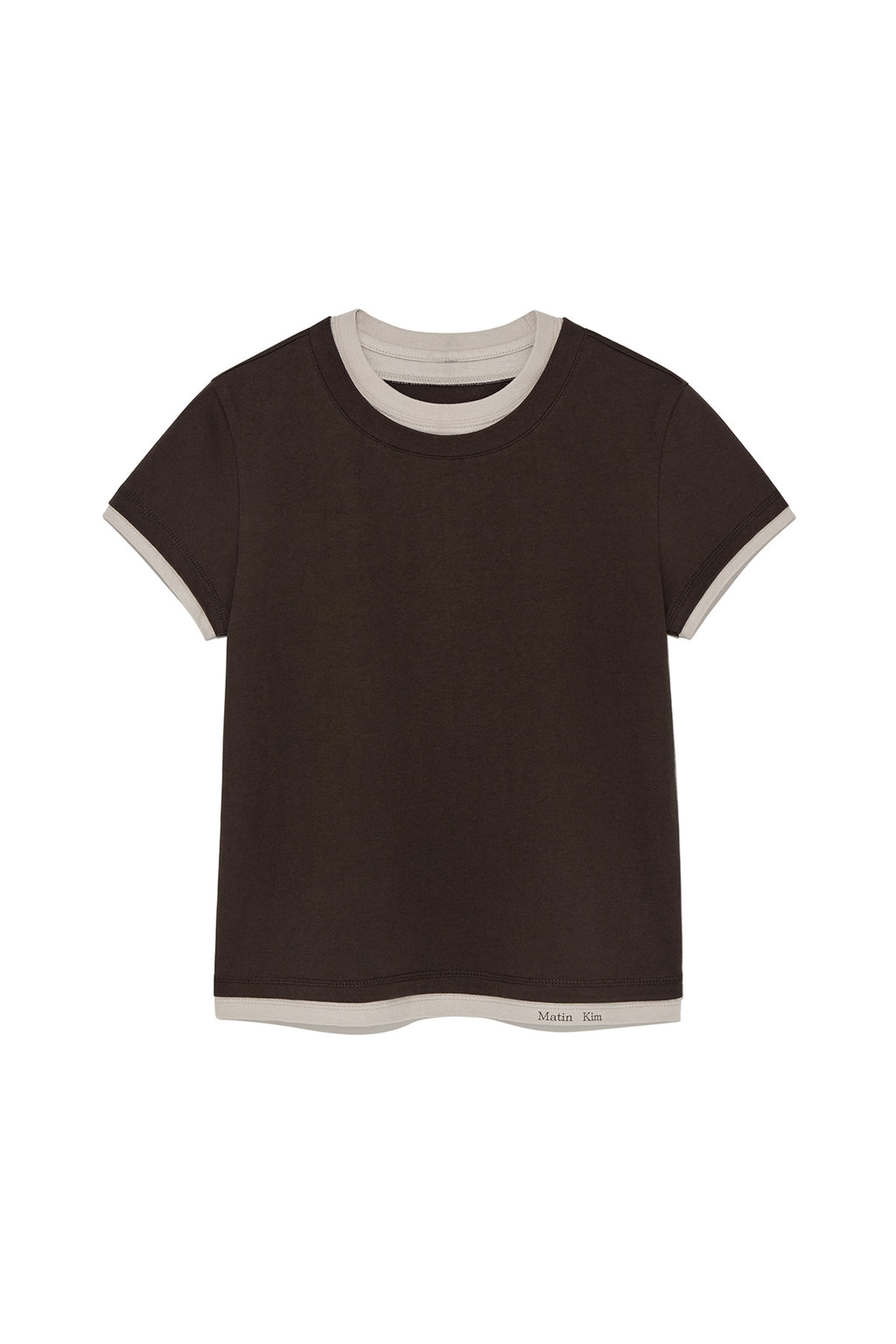 Matinkim Color Point Layered Top For Women IN Brown